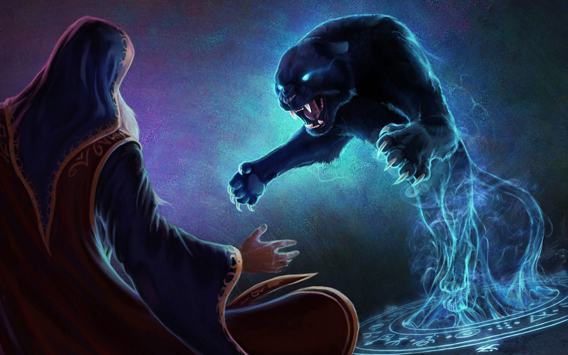 Black panther fantasy attack jump Pantera 18135