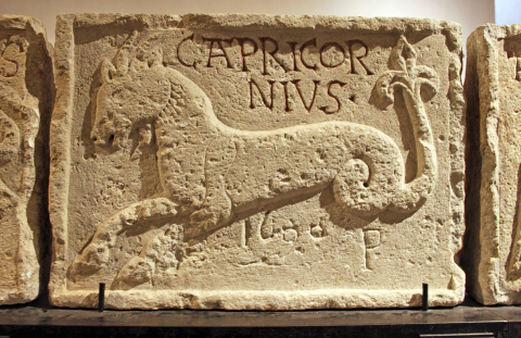 capricorne chevre a queue poisson relief provenant de Sainte Foy lès Lyon