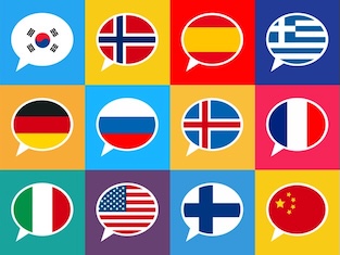 drapeaux differents pays langues