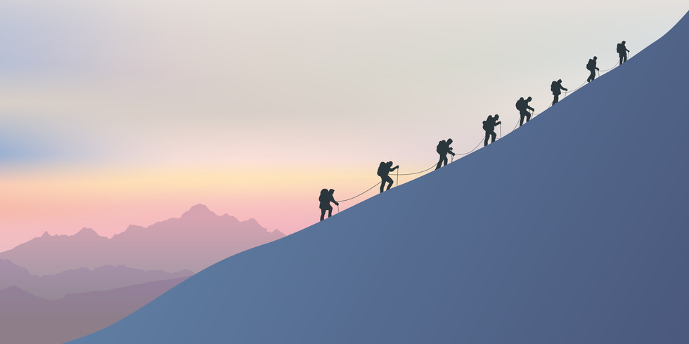 Cordée alpinistes
