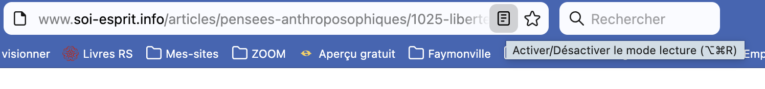Mode lecteur sur firefox