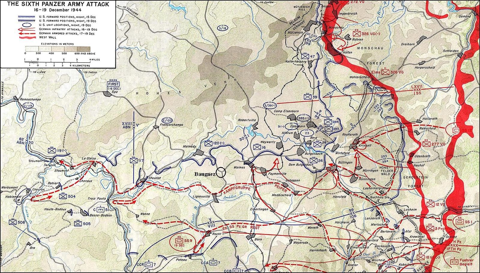 Carte des opérations militaires
